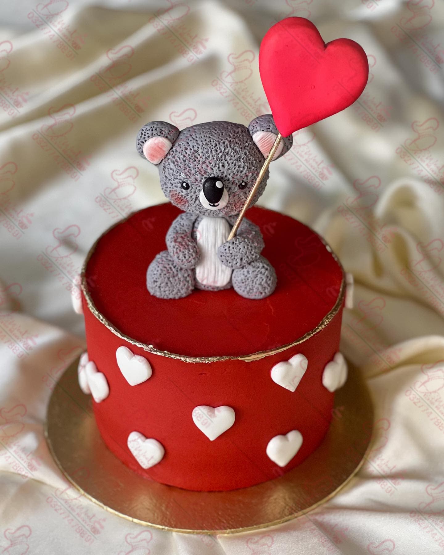 Red Teddy Bear Birthday Cake Rawalpindi