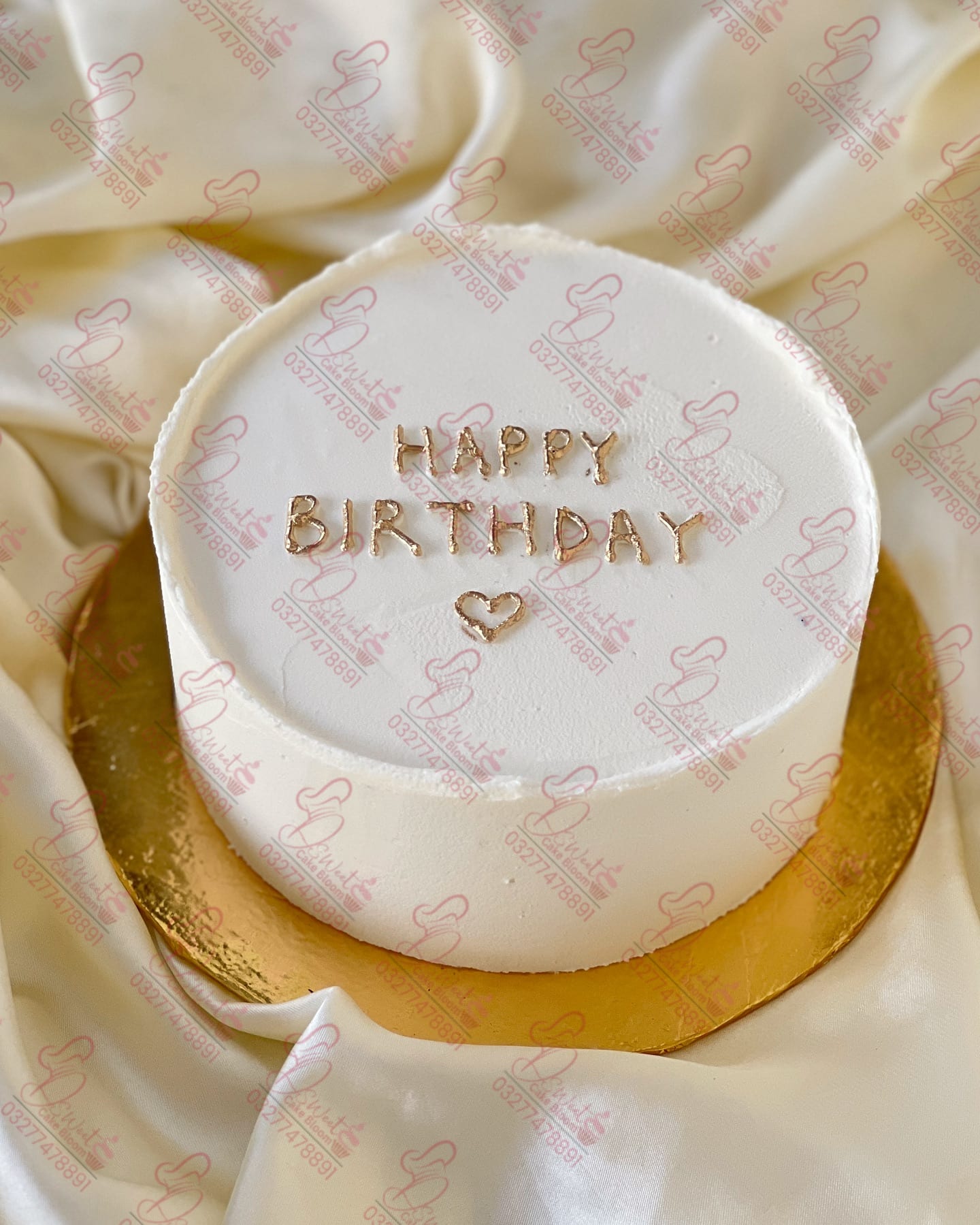 One Pound Simple White Birthday Cake Rawalpindi