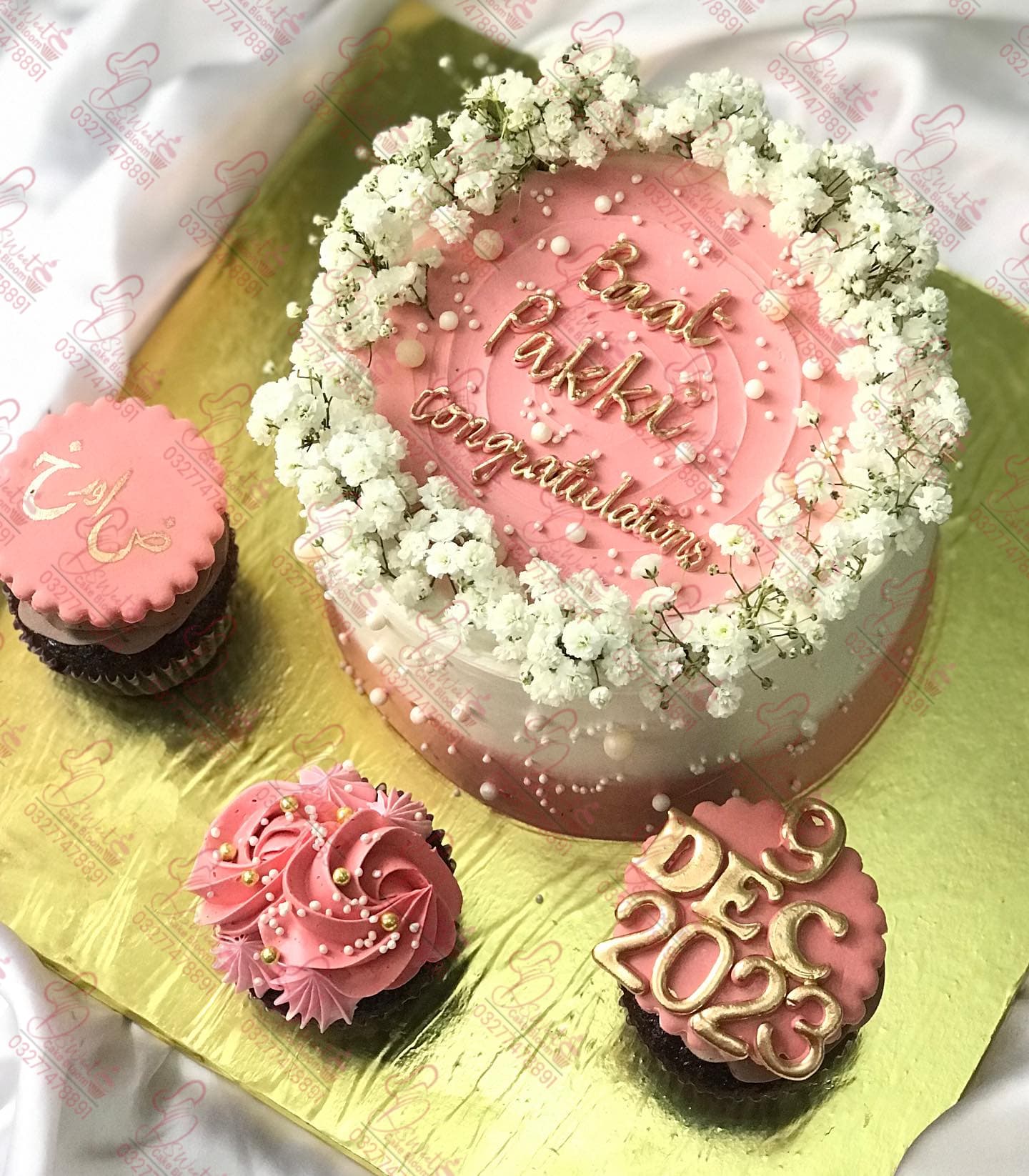 Baat Pakki Style Cake with Cupcakes Custom Theme Cake Rawalpindi
