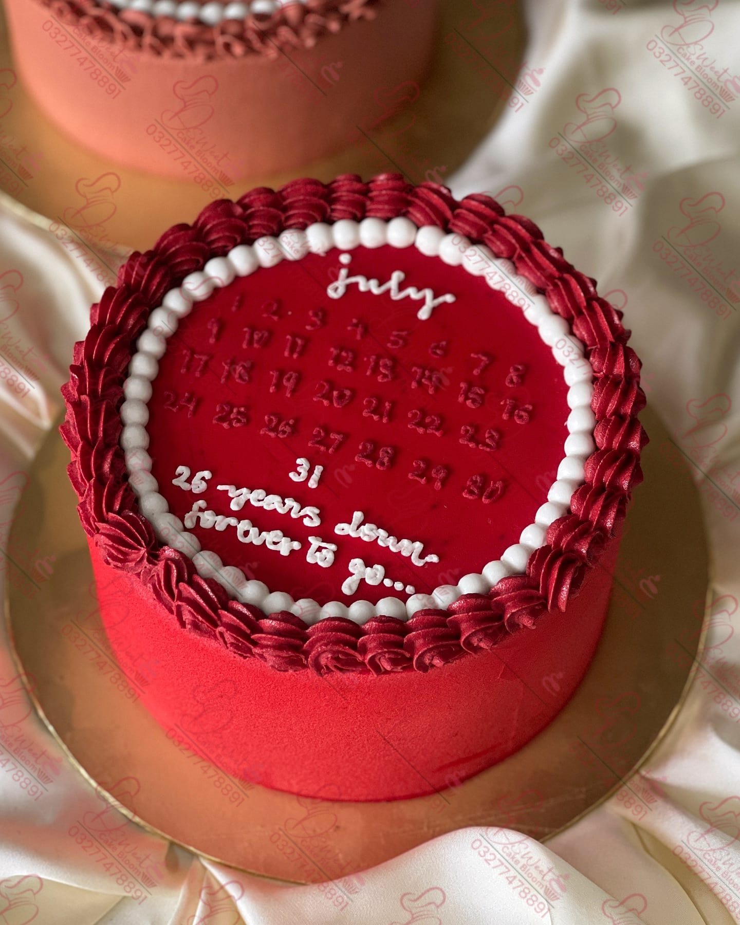 Custom Red Celebration Cake in Rawalpindi