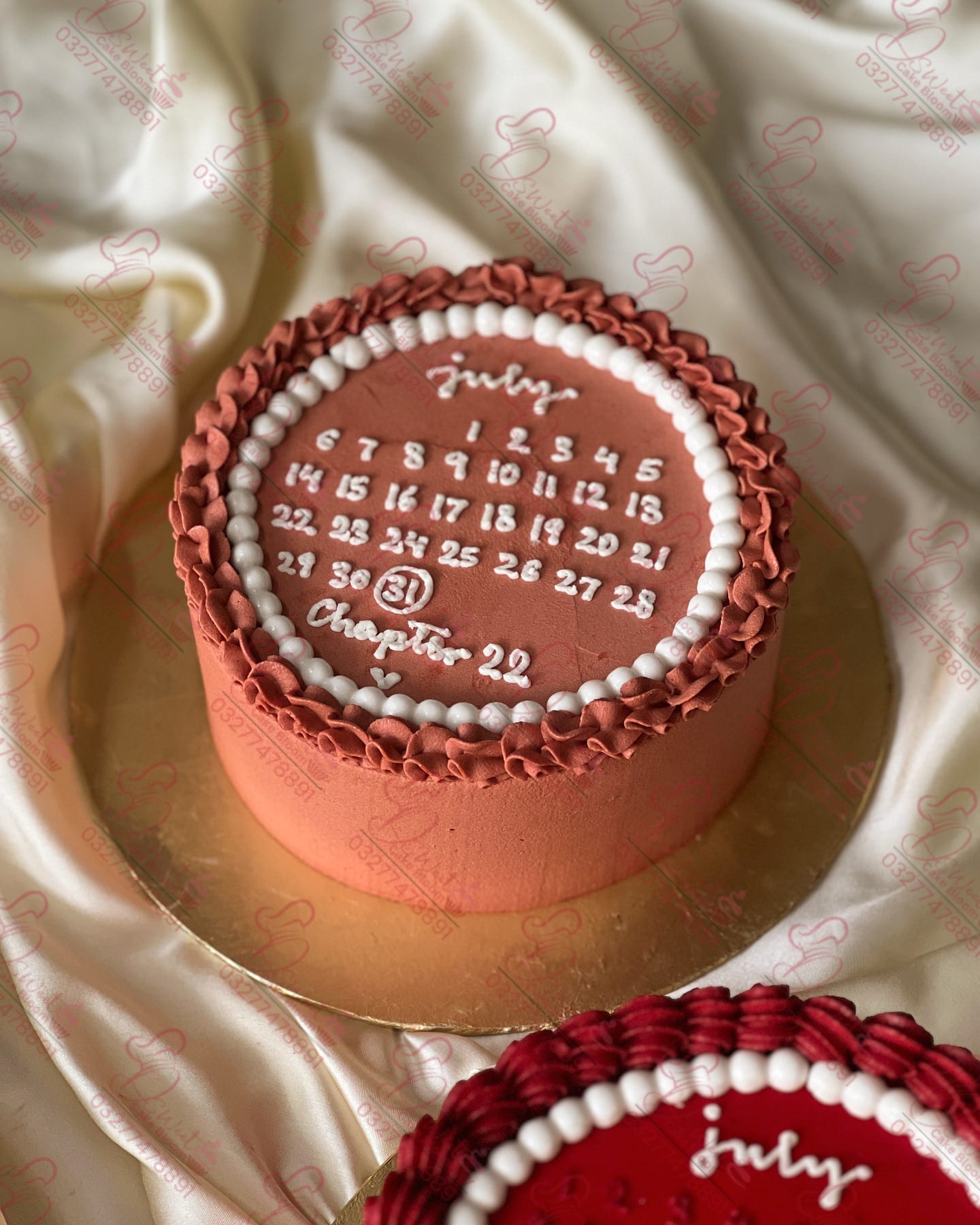 Custom Brown Celebration One Pound Small Birthday Cake Faisalabad