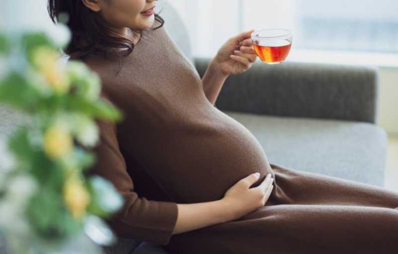 お茶を飲む妊婦.jpg