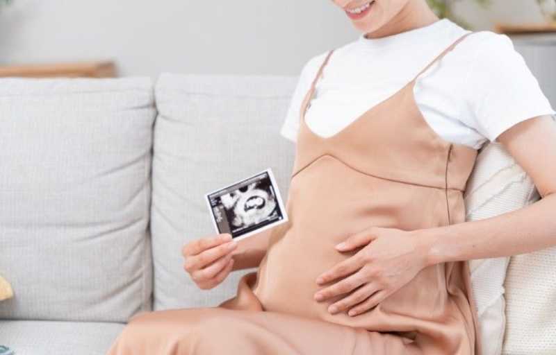 エコー写真をもつ妊婦