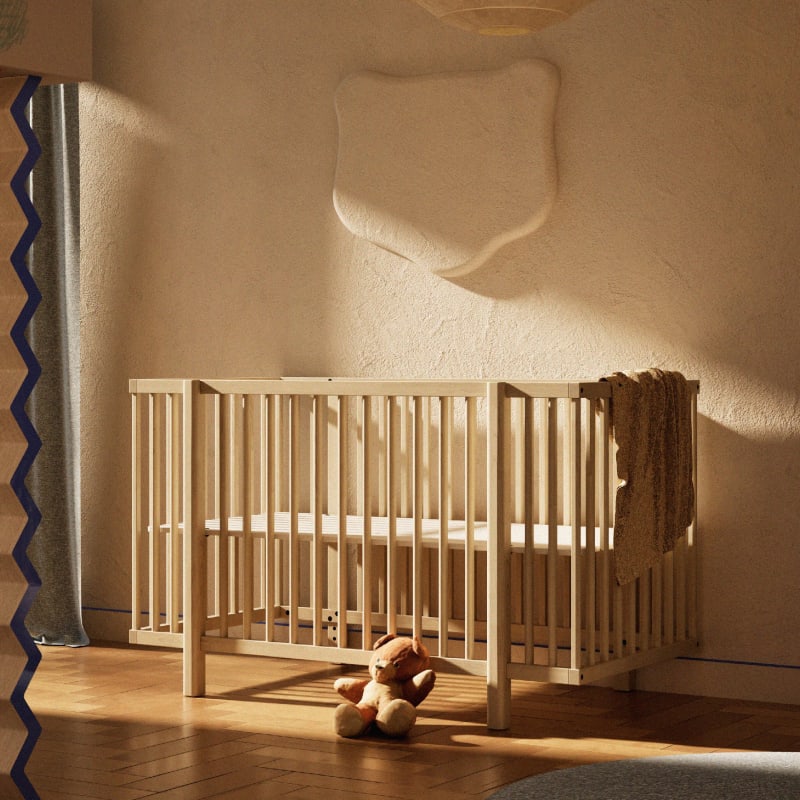 Lit bebe lit en bois et a barreaux Tediber