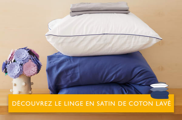 Linge de lit en satin de coton lavé Tediber dès 35€