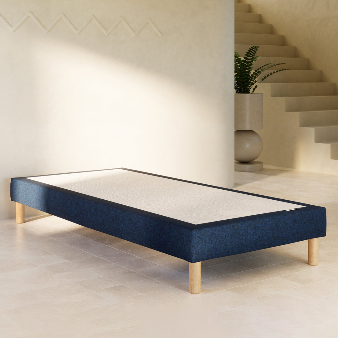 Sommier 80x200 cm - Bleu - Bois responsable - Qualité hôtelière - Fait en Belgique et en France - Tediber