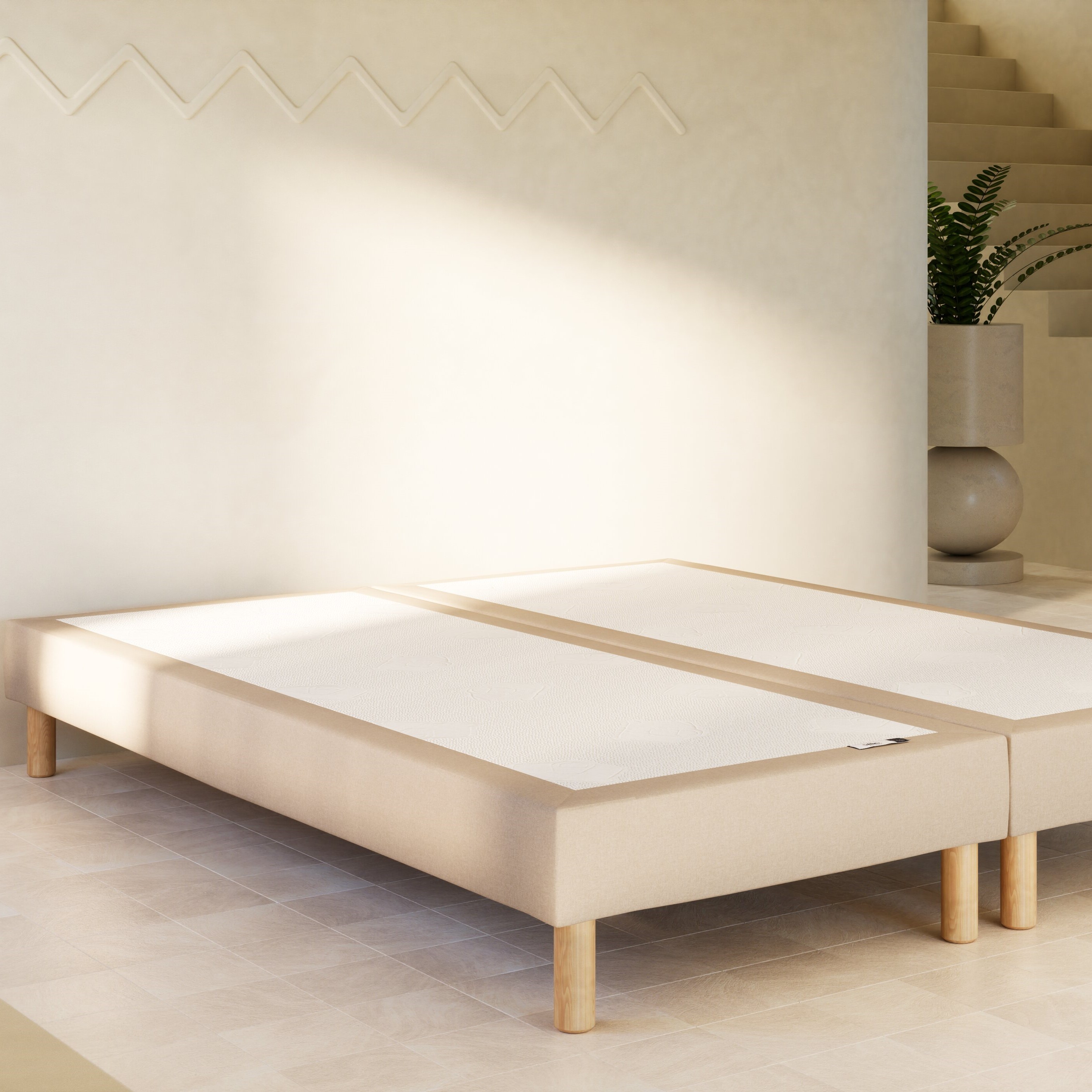 Sommier 160x200 beige Tediber - Livré gratuitement déjà assemblé - Marque Française - 100 nuits d'essai et retours gratuit + de 70 000 clients ravis