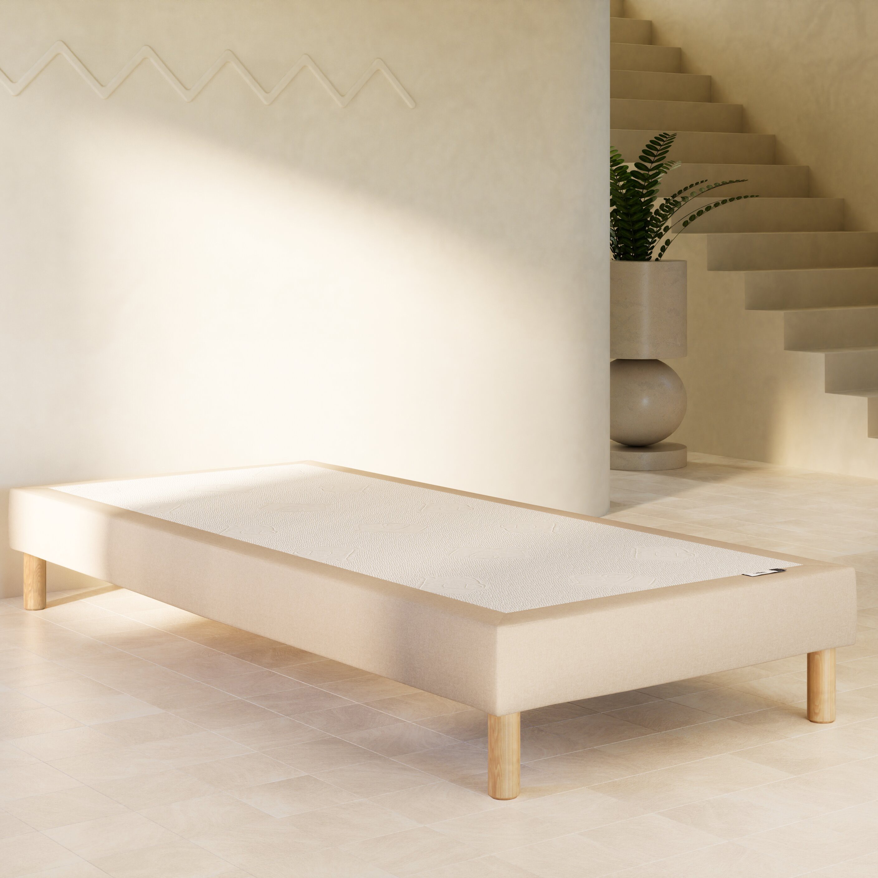 Sommier Tediber beige 90x200 - Marque Française - Livré-assemblé gratuitement 100 nuits d'essai et retours gratuit