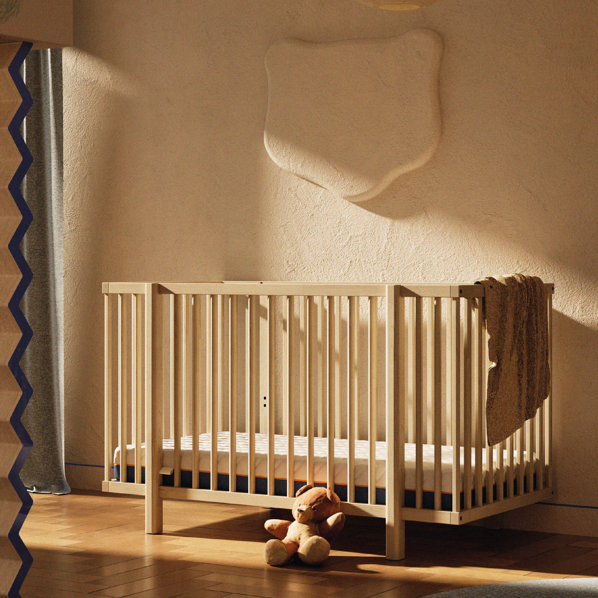 Tediber - Lit bébé à barreaux - Bois de bouleau massif - Design, robuste et sûr - Idéal de 0 à 3 ans