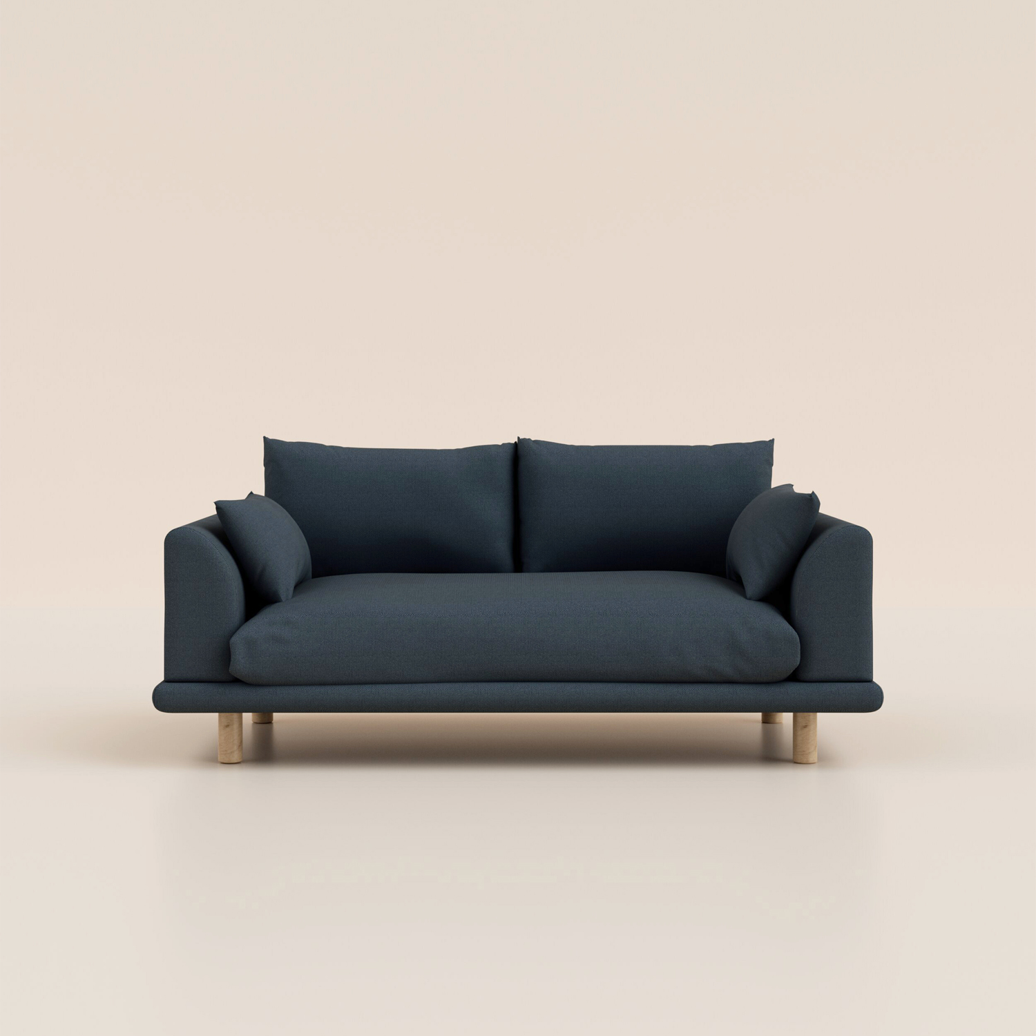 Canapé d'angle 3 places - Tissu Bleu - Design et confortable - Fabriqué en France - Tediber