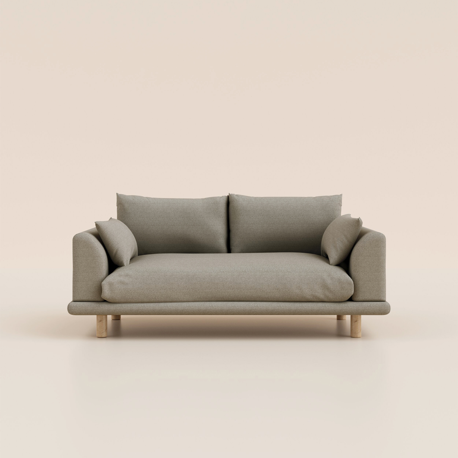 Canapé 3 places - Tissu Gris - Design et confortable - Fabriqué en France - Tediber