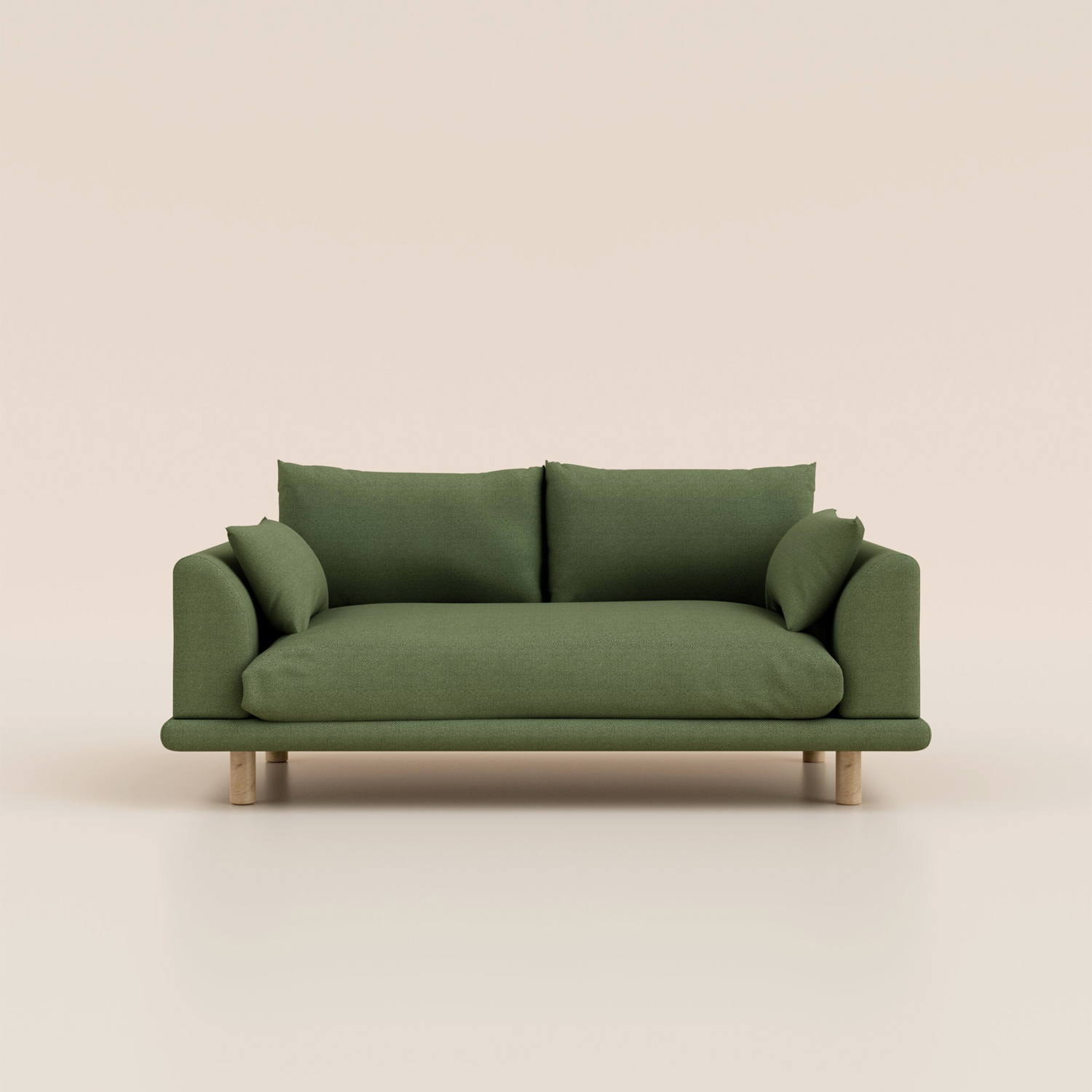 Canapé 3 places - Tissu Vert Kaki - Design et confortable - Fabriqué en France - Tediber