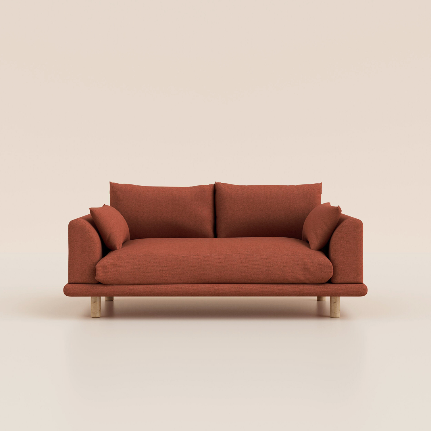 Canapé d'angle 3 places - Tissu Terracotta - Design et confortable - Fabriqué en France - Tediber