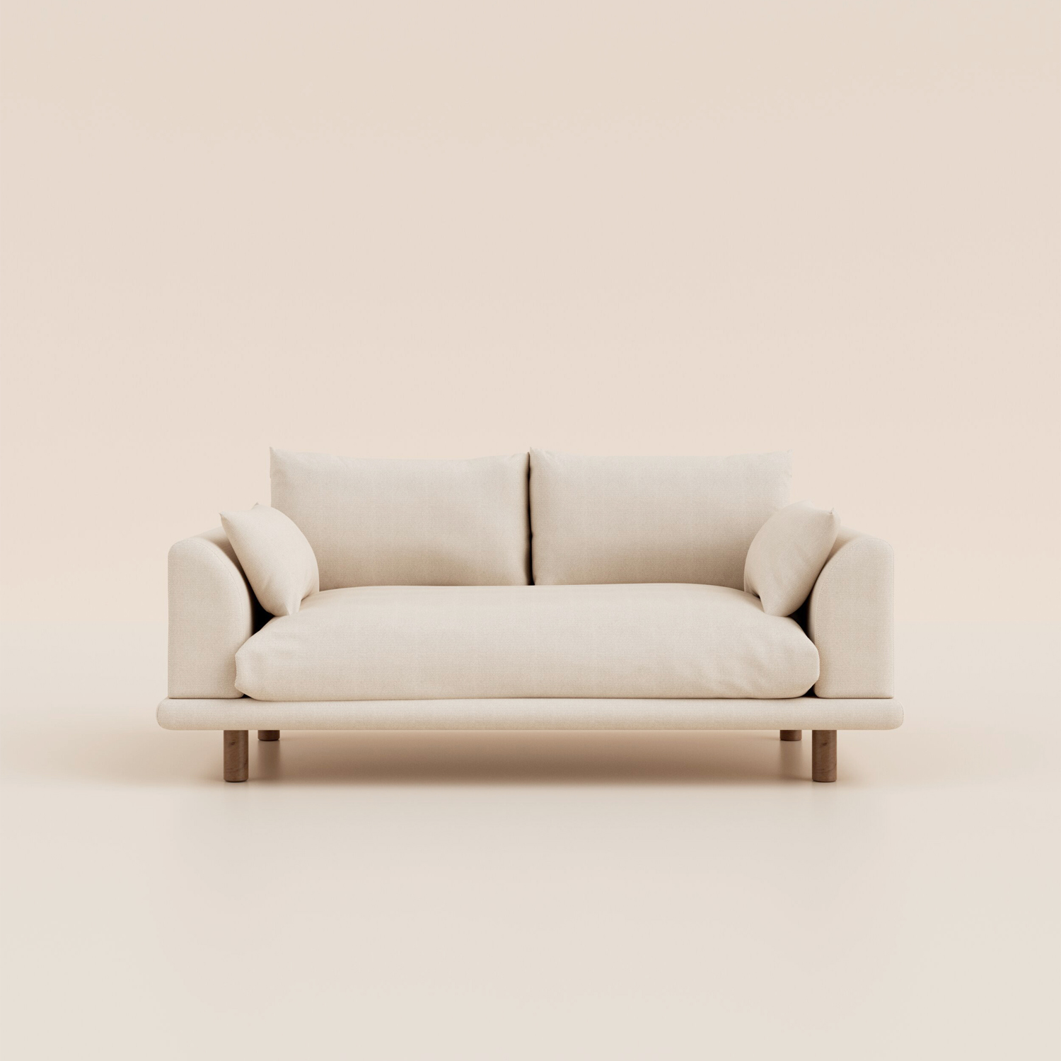 Canapé 2 places - Tissu Écru - Design et confortable - Fabriqué en France - Tediber