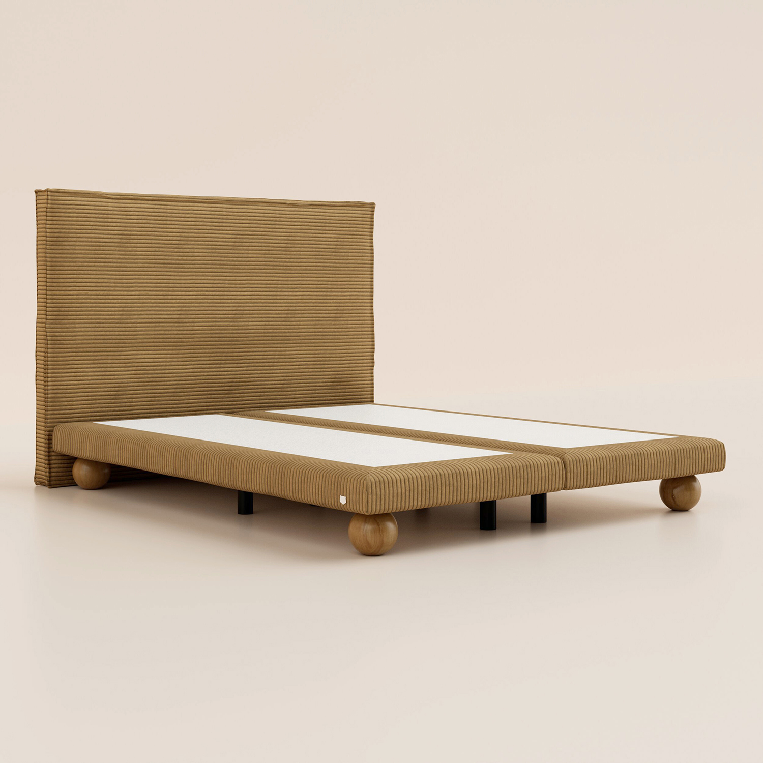 Lit Grand Ours 140x200 cm - Velours Havane - Ressors ensachés - Confort luxueux - Garantie 15 ans - Fabriqué en Belgique - Tediber