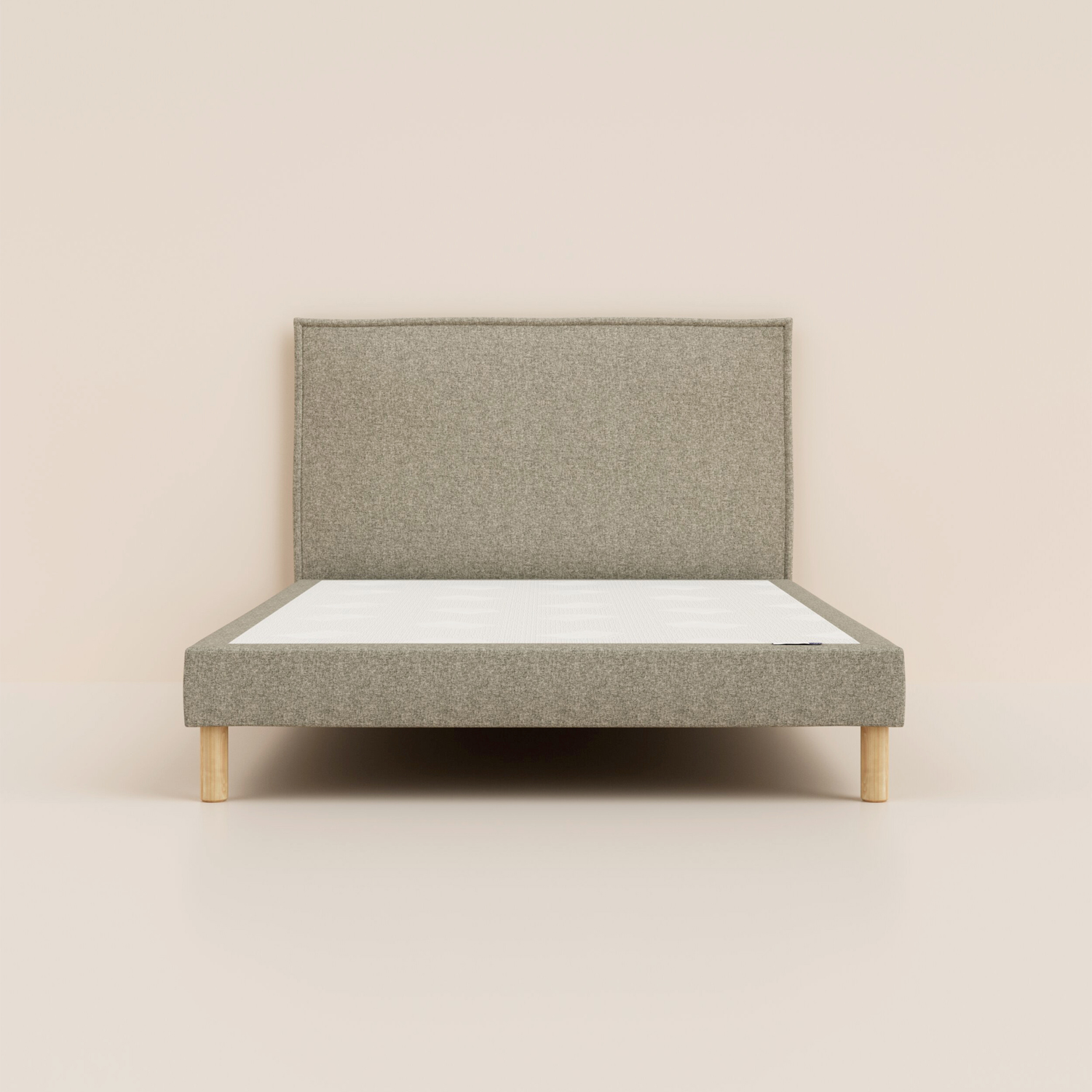 Lit 140x200 cm - Gris - Avec tête de lit - Bois responsable - Qualité hôtelière - Fait en Belgique et en France - Tediber