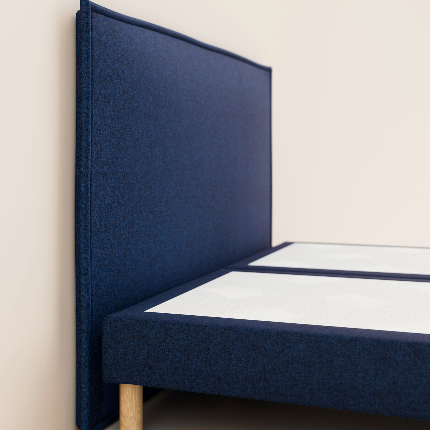 Tête de lit 160 cm - Tissu Bleu - Design sobre et élégant - Fait en Belgique - Tediber