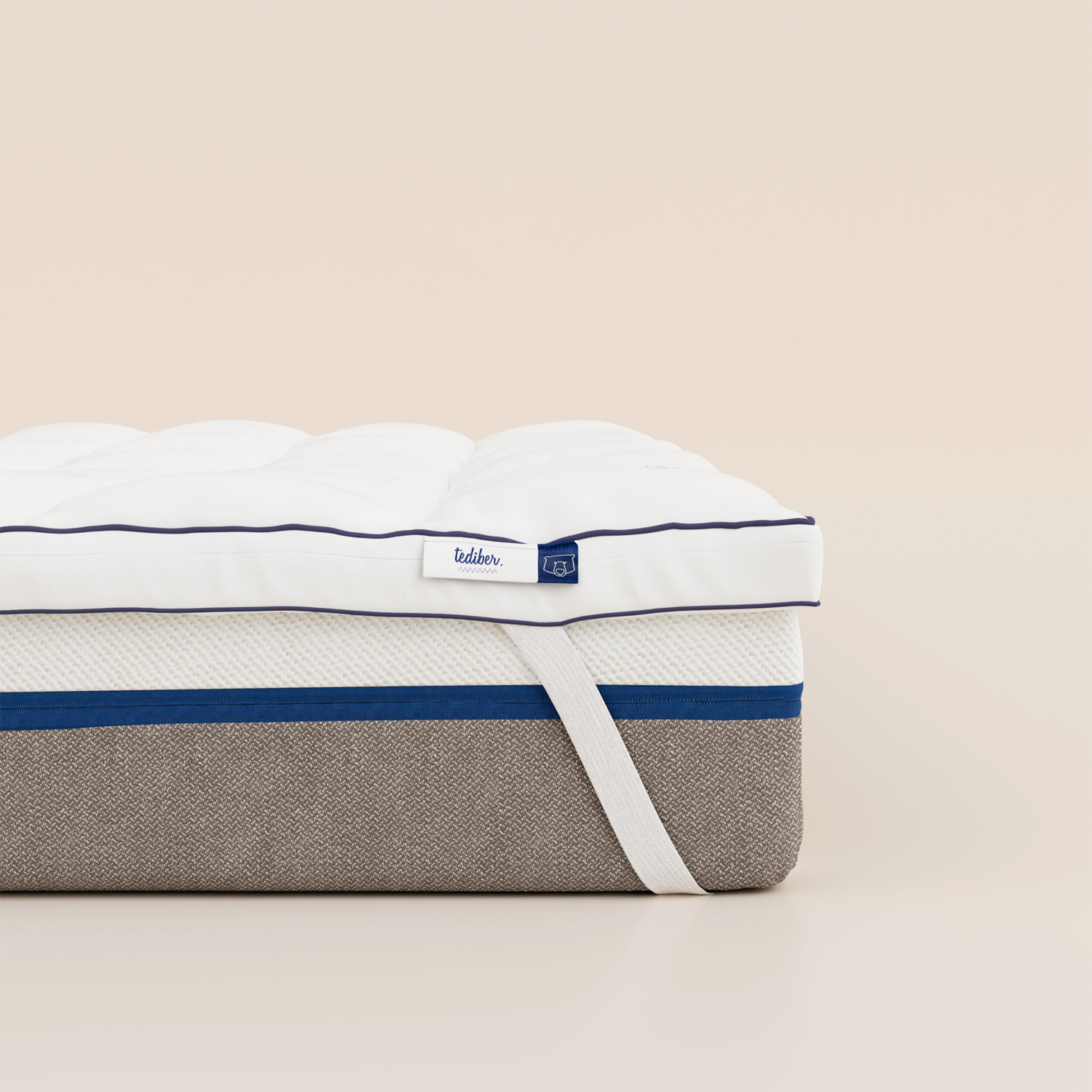 Surmatelas - 140x190 cm -Confort douillet - Fabriqué en France - 100% Laine française - Tediber