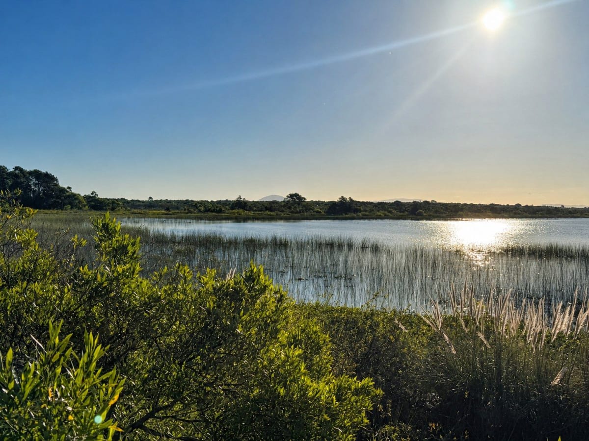 Sunny lake view at Club del Lago