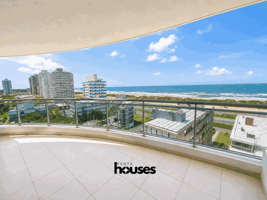 Panoramic view of Playa Brava beach and Atlantic Ocean from the apartment