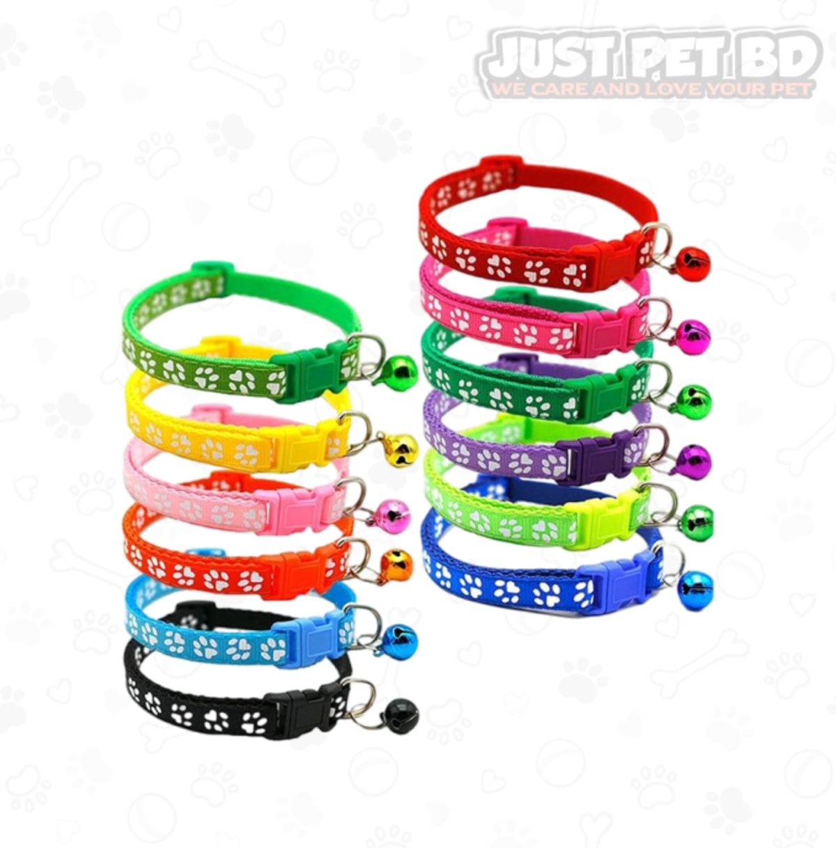 Cat Neck Belt Collar Paw Print Adjustable For cat