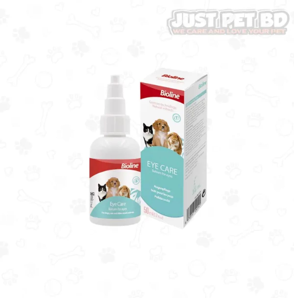 Bioline Eye Care for Cat Dog Rabbit Eye Treatment 50 ml