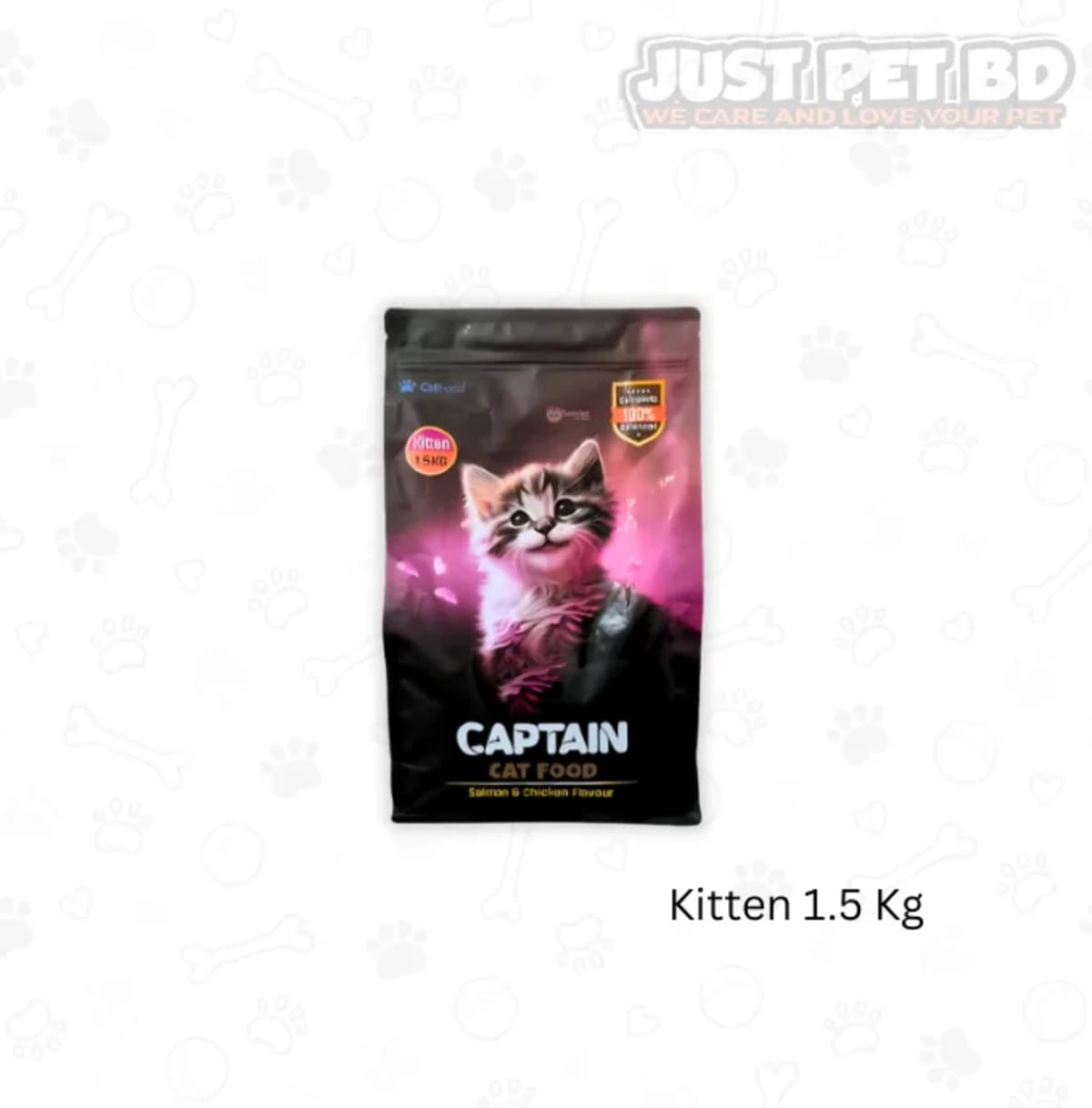 Captain Kitten Dry Cat Food Salmon & Chicken Flavor 1.5kg
