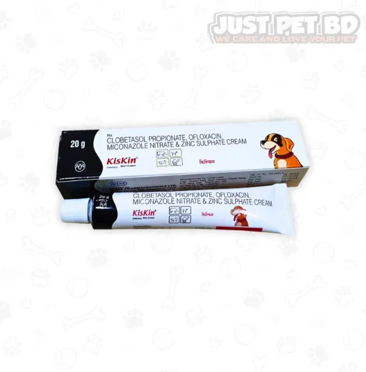 Kiskin Cream 20gm – Antibacterial & Antifungal Skin Treatment for Pets