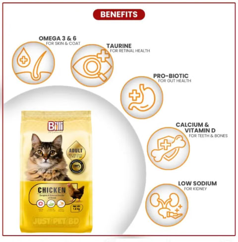 Billi Adult Real Chicken Cat Food 1.5kg 3