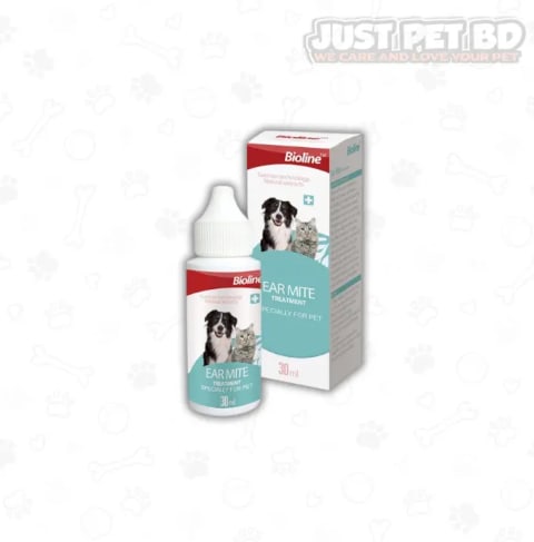 Bioline Ear Mite Treatment for Dog Cat 30 ml