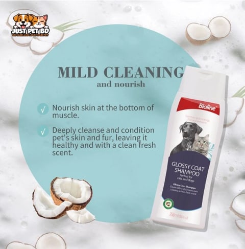 Bioline Glossy Coat Shampoo for Cat and Dog 250ml 2