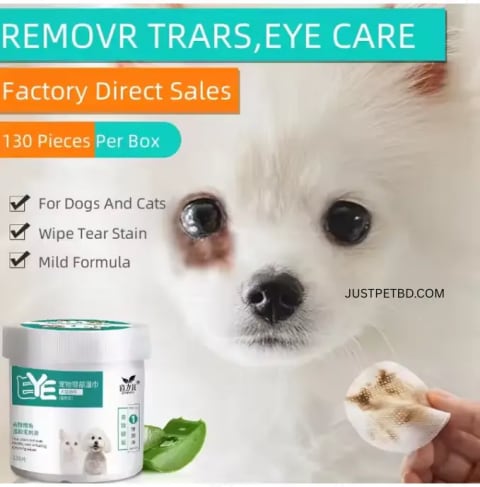 Gentle Pet Eye Wipes for Dogs & Cats | Tear Stain Remover & Daily Eye Cleaner | 130 Count 1