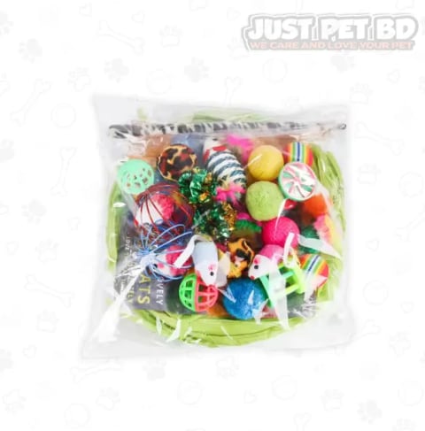 Pet Tunnel Colorful Rainbow Cat Toy Set – 21PCS Kitten Toys Assortment with Tunnel, Balls, Teasers & Interactive Cat Toys 1