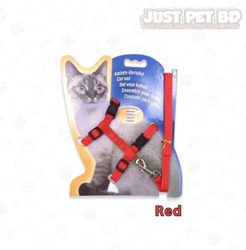 High-Quality H-Shape Nylon Cat Leash & Harness Set with Fur Decoration – Adjustable, Durable & Comfortable