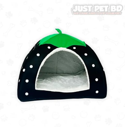 Strawberry Pet House for Cats & Small Dogs and Premium Soft – Foldable Winter Warm Bed with Removable Cushion