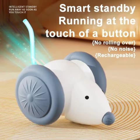 Smart Standby Running Mouse Toy – Automatic Cat Teaser with Obstacle Avoidance