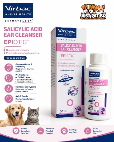 Virbac EpiOtic Ear Cleanser for Cat & Dog 50ml