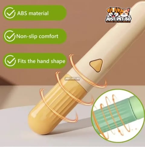 Push Flea Comb Hair Removal 2 in 1 Grooming Brush for Cat & Dog