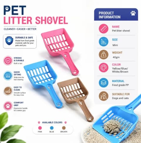 Generic Mini Cat Litter Scooper Plastic Pet Litter Shovel for Cats