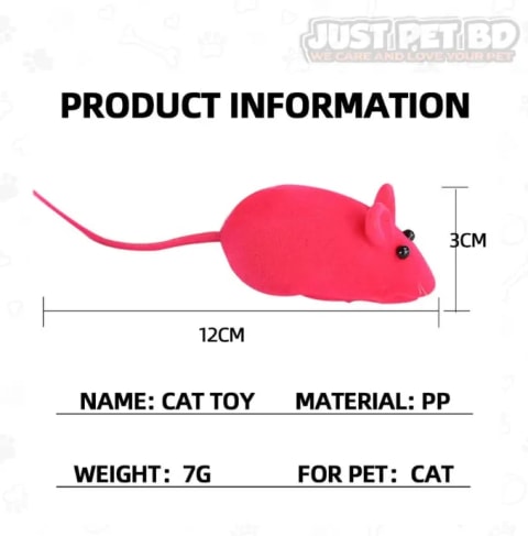 Mini Mouse Cat Toy with Soft Whistle – Interactive Plush Toy for Cats (Random Color)