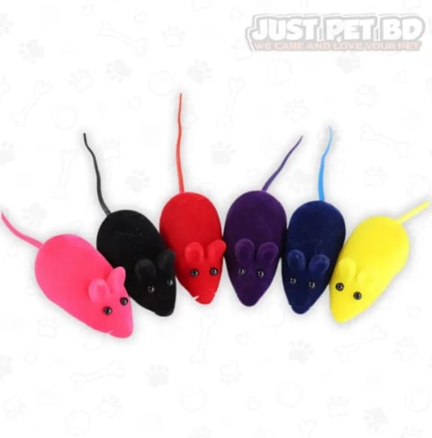 Mini Mouse Cat Toy with Soft Whistle – Interactive Plush Toy for Cats (Random Color)