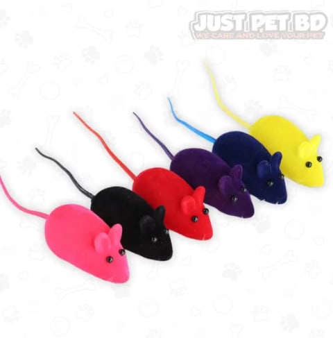 Mini Mouse Cat Toy with Soft Whistle – Interactive Plush Toy for Cats (Random Color)