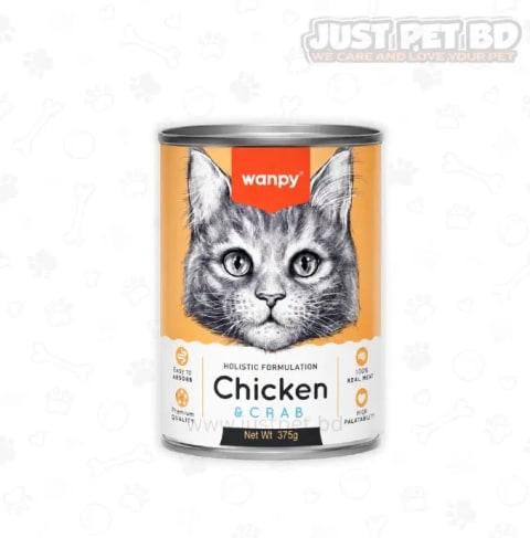 Wanpy Holistic Formulation Chicken & Crab Canned Cat Food – 375g