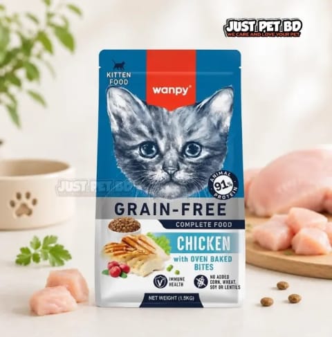 Wanpy Grain Free Super Premium Dry Cat Food Kitten Chicken 1.5KG