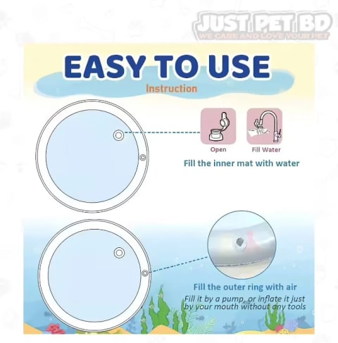 Summer Cooling Pet Water Bed Ice Pad Sleeping Round Mat For Puppy Dogs Cats Pet Kennel Cool Cold Water