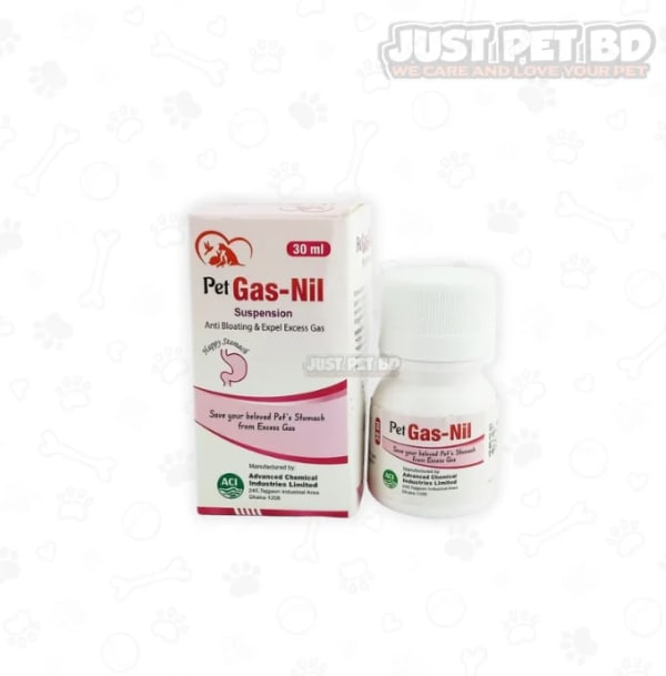 Pet Gas-Nil Suspension 30ml – পোষা প্রাণীর গ্যাস্ট্রিক ও পেট ফাঁপা দূর করতে কার্যকর