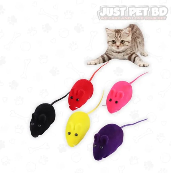 Mini Mouse Cat Toy with Soft Whistle – Interactive Plush Toy for Cats (Random Color)