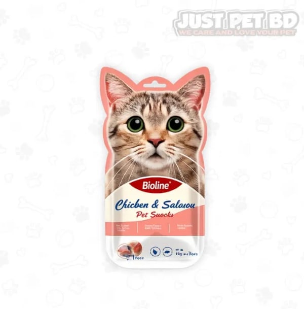 Bioline Cat Treats Chicken & Salmon Flavor 15gX5
