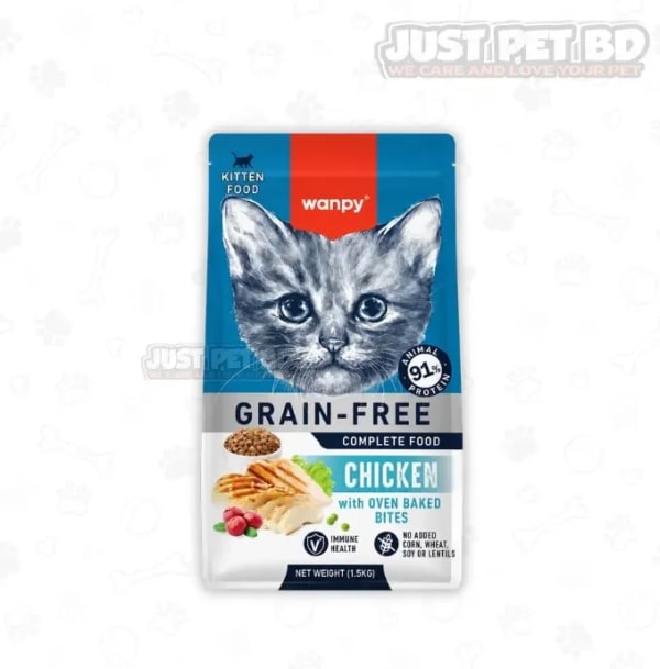 Wanpy Grain Free Super Premium Dry Cat Food Kitten Chicken 1.5KG