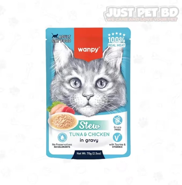 Wanpy Stew in Gravy Pouch Adult Tuna & Chicken 70gm